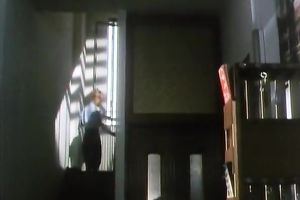 Retro blond in underware makes out with a guy and sucks his prick