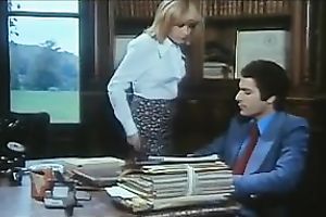 Lustful blondie with charming Tatas gives awesome fellatio to her boss