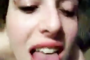 My sassy girlfriend gives me wonderful oral stimulation and plays with cum