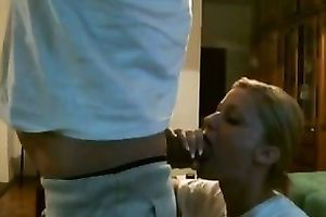 Horny blond co-worker admires me with her oral-sex skills