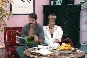 Kinky and excited bitch with nice body lays on the couch