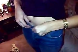 Busty golden-haired cutie enjoys engulfing my penis in homemade POV