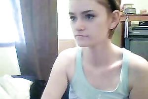 Sweet non-professional playgirl flashes her bazookas and fine bawdy cleft for the cam