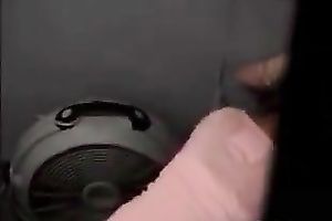 Slim and hot Indian legal age teenager babe got caught changing in the public crapper