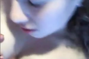 Curly-haired cutie sucks my schlong and acquires drilled and facialed