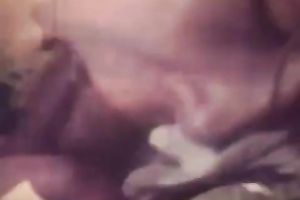 Retro doxy acquires screwed and facialed by a concupiscent dark dude