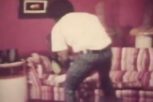 Retro doxy acquires screwed and facialed by a concupiscent dark dude