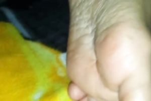 Homemade solo with my chubby husband showing her feet