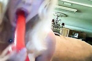 Desperate golden-haired cougar is looking for juvenile chap on web camera