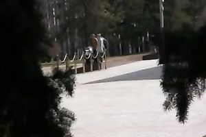 Amateur sweetie in tight panties makes herself moist in the park