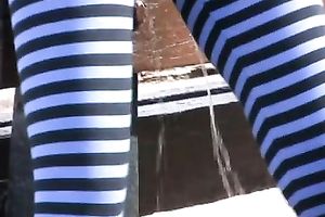 Amateur sweetie in tight panties makes herself moist in the park