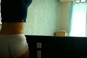 I am giving u a nice view of my large booty in the miniature gazoo shorts I wore