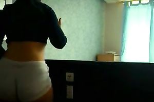 I am giving u a nice view of my large booty in the miniature gazoo shorts I wore