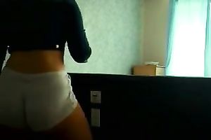 I am giving u a nice view of my large booty in the miniature gazoo shorts I wore