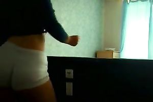 I am giving u a nice view of my large booty in the miniature gazoo shorts I wore