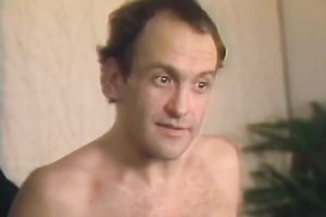 Desirable blond white lady blows dude's hard pecker in the living room