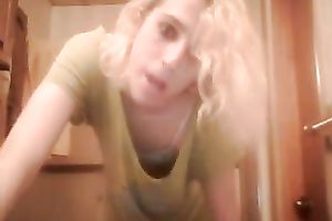 Me, stripping in front of a web camera and stretching my wazoo