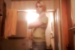 Me, stripping in front of a web camera and stretching my wazoo