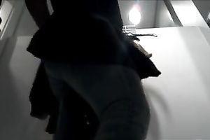 Beautiful college slutwife in taut hot jeans caught in the fitting room