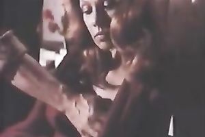 Awesome dark brown and cute redhead have a fun fingering in retro video