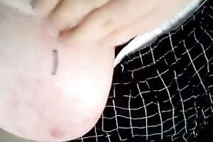 I love squeezing my giant succulent boobs jointly