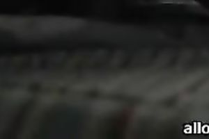 Sexy wench with phone in one hand and marital-device in the other one