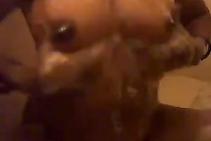 Awesome homemade solo with my curvy amateur wife taking a shower