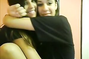 Webcam movie with 2 charming beauties making out passionately