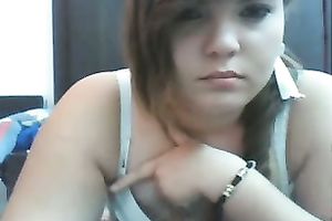 Chubby lalin girl legal age teenager honey on webcam wishes to flash her scoops