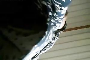 Camera captures her fine hot arse underneath her short petticoat