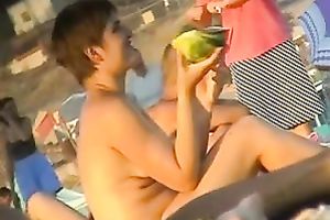 Stunning spy webcam episode filmed on a undressed beach by me