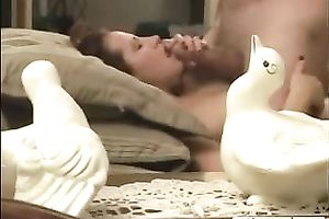 Arousing dark brown gal gives indeed priceless oral-service to her man