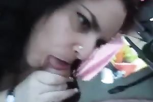 Nasty white BBW bimbo eats my white shlong to receive some cum
