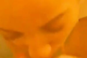 Trashy nympho sucks my wet weenie greedily until I cum on her face