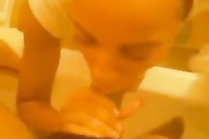 Trashy nympho sucks my wet weenie greedily until I cum on her face