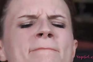 Super lascivious nympho with petite whoppers gets her pussy toyed hard