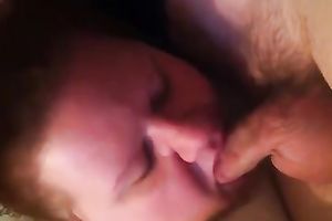 Obese redhead floozy sucks my boner in homemade episode