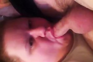 Obese redhead floozy sucks my boner in homemade episode