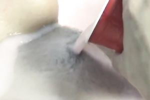 Hot dilettante whore enjoys pouring syrups on her in nature's garb body