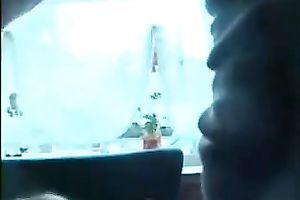 Slutty golden-haired sucks my pecker untill it explodes with cum on her face