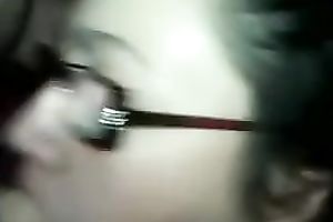 Nerdy brunette hair sucks my weenie and enjoys a facial in POV movie scene