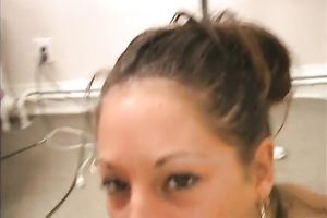 Lubricious nympho gets brutally team-fucked from behind