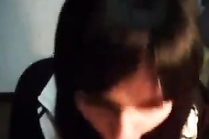 This nympho is not coy and this babe knows how to give a fine irrumation on camera