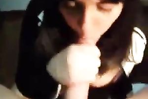 This nympho is not coy and this babe knows how to give a fine irrumation on camera