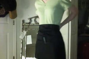 Lustful four eyed wonk takes off clothes on a camera