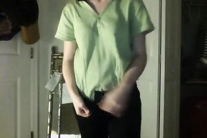 Lustful four eyed wonk takes off clothes on a camera