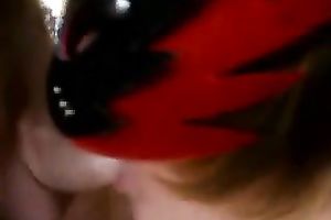 Masked trollop cant wait to drink my sticky cum
