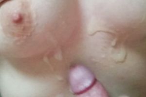 POV movie with me cumming on my lover's large natural milk sacks