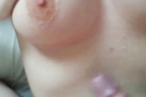 POV movie with me cumming on my lover's large natural milk sacks