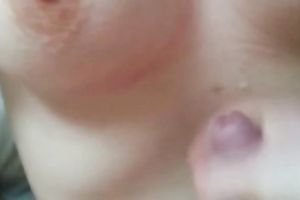 POV movie with me cumming on my lover's large natural milk sacks